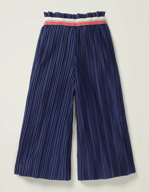 Sparkle Waist Pleated Trousers - Indigo Navy Sparkle Waist Pleated Trousers - Indigo Navy