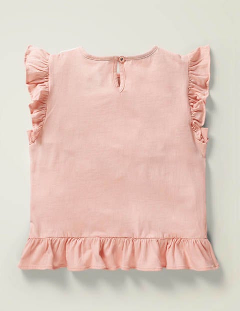 Flatter-T-Shirt - Delfinrosa, Blume Flatter-T-Shirt - Delfinrosa, Blume