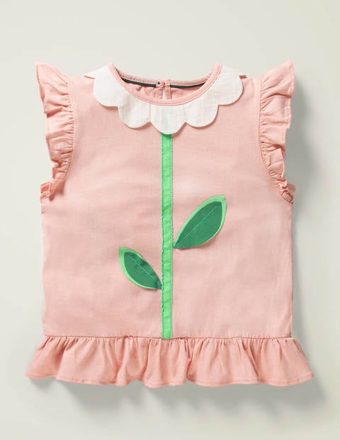 Flatter-T-Shirt - Delfinrosa, Blume Flatter-T-Shirt - Delfinrosa, Blume