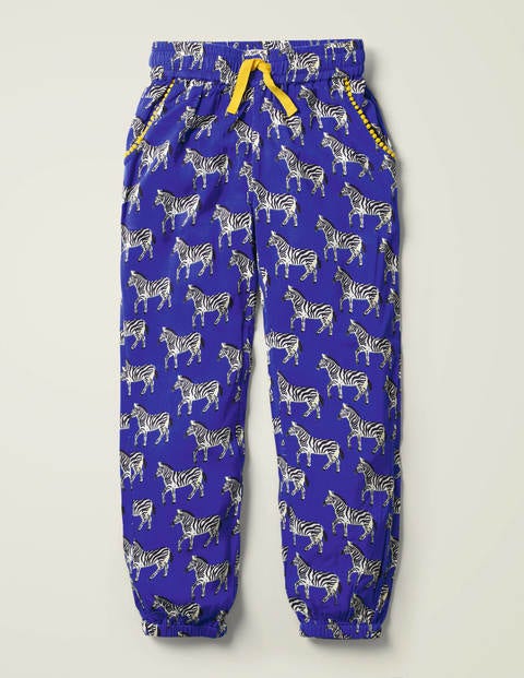 Relaxed Woven Trousers - Bright Blue Geo Zebra Relaxed Woven Trousers - Bright Blue Geo Zebra