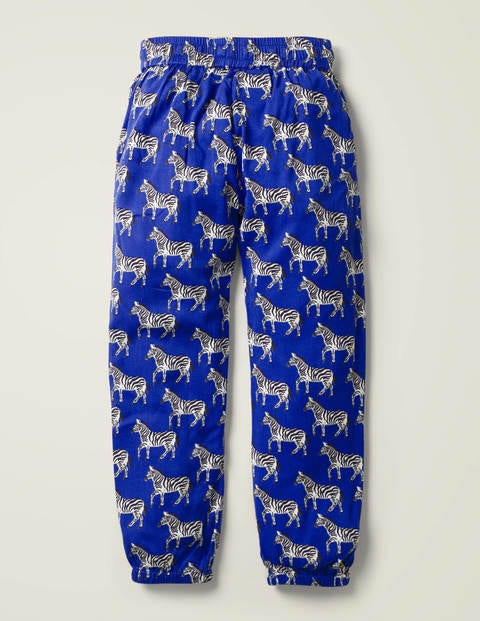 Relaxed Woven Trousers - Bright Blue Geo Zebra Relaxed Woven Trousers - Bright Blue Geo Zebra