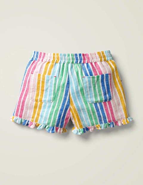 Frill Hem Shorts - Multi Stripe Frill Hem Shorts - Multi Stripe