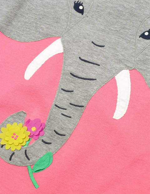 T-Shirt mit Flatterapplikation - Helles Pink, Elefant T-Shirt mit Flatterapplikation - Helles Pink, Elefant
