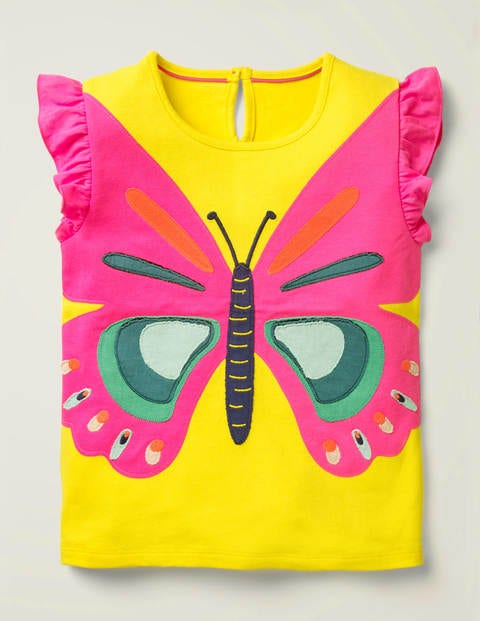 Flutter Appliqué T-shirt - Lemon Zest Yellow Butterfly Flutter Appliqué T-shirt - Lemon Zest Yellow Butterfly