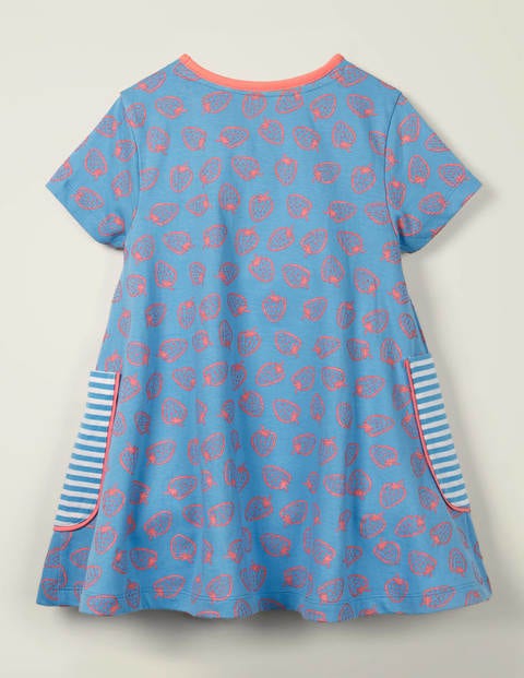 Short-sleeved Printed Tunic - Surfboard Blue Strawberries Short-sleeved Printed Tunic - Surfboard Blue Strawberries