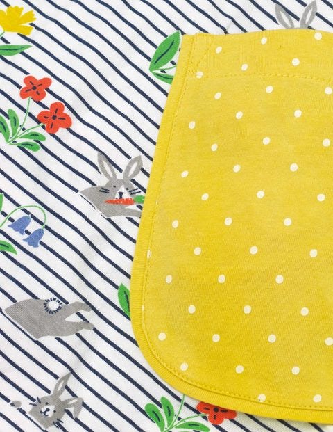 Short-Sleeved Printed Tunic - White/College Navy Bunny Short-Sleeved Printed Tunic - White/College Navy Bunny