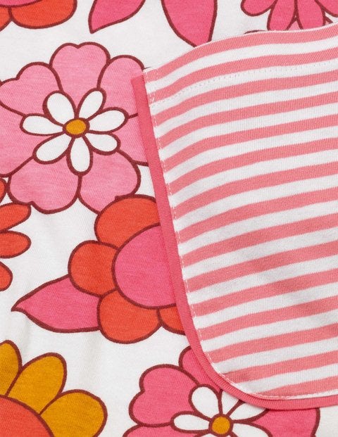 Short-Sleeved Printed Tunic - Pink Camelia Sixties Floral Short-Sleeved Printed Tunic - Pink Camelia Sixties Floral