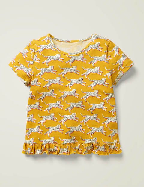 Ruffle Print Top - Tuscan Sun Yellow Cheetah Ruffle Print Top - Tuscan Sun Yellow Cheetah