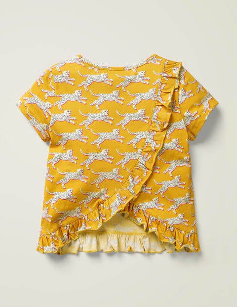 Ruffle Print Top - Tuscan Sun Yellow Cheetah Ruffle Print Top - Tuscan Sun Yellow Cheetah