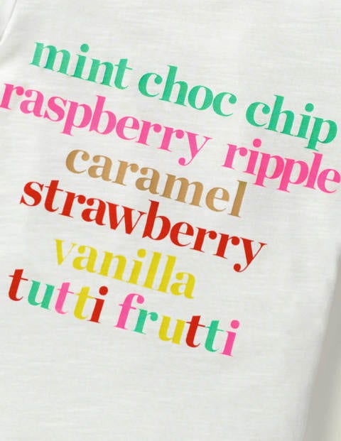 T-Shirt Mit Spruch - Weiß, Eiscreme T-Shirt Mit Spruch - Weiß, Eiscreme