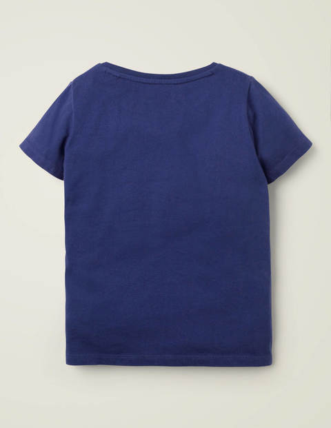 T-Shirt Mit Aufklappbaren Elementen - Indigoblau, Einhorn T-Shirt Mit Aufklappbaren Elementen - Indigoblau, Einhorn