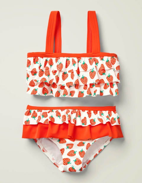 Frilly Bikini Set - Ivory & Indie Red Strawberries Frilly Bikini Set - Ivory & Indie Red Strawberries