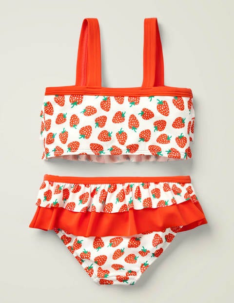 Frilly Bikini Set - Ivory & Indie Red Strawberries Frilly Bikini Set - Ivory & Indie Red Strawberries