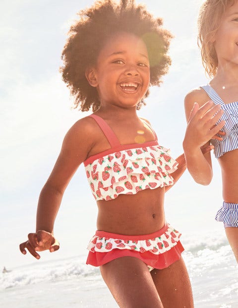 Frilly Bikini Set - Ivory & Indie Red Strawberries Frilly Bikini Set - Ivory & Indie Red Strawberries