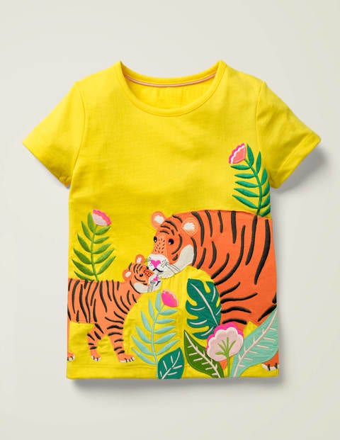 Safari Appliqué T-Shirt - Lemon Zest Yellow Tigers Safari Appliqué T-Shirt - Lemon Zest Yellow Tigers