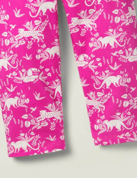 Fun Cropped Leggings - Pop Pansy Pink Tropical Toile Fun Cropped Leggings - Pop Pansy Pink Tropical Toile