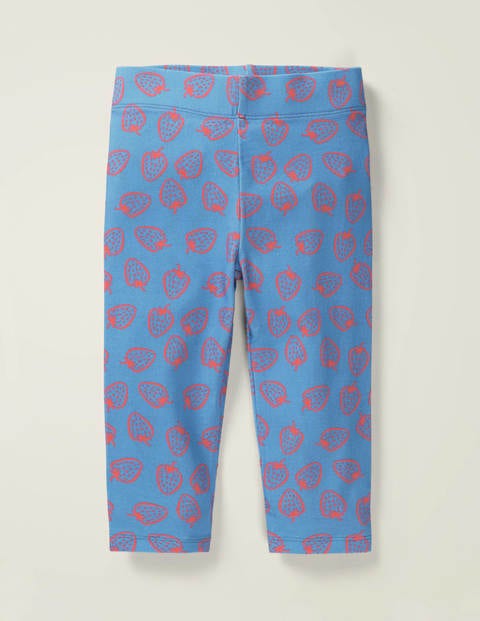 Fun Cropped Leggings - Surf Blue Strawberry Doodle Fun Cropped Leggings - Surf Blue Strawberry Doodle