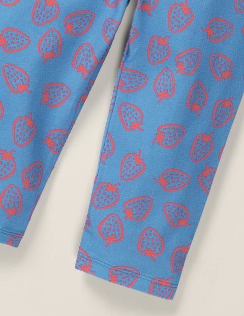 Fun Cropped Leggings - Surf Blue Strawberry Doodle Fun Cropped Leggings - Surf Blue Strawberry Doodle