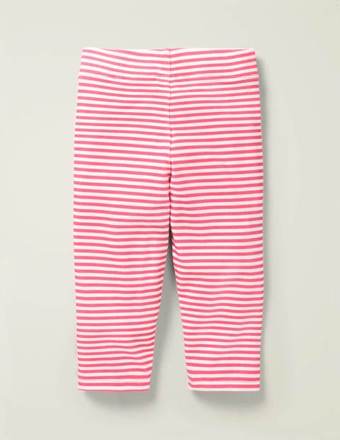 Fun Cropped Leggings - Bright Camelia Pink/ White Fun Cropped Leggings - Bright Camelia Pink/ White