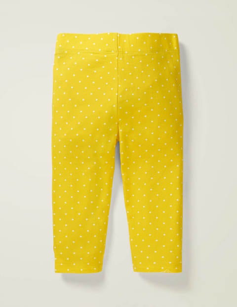 Fun Cropped Leggings - Lemon Yellow Pin Spot Fun Cropped Leggings - Lemon Yellow Pin Spot