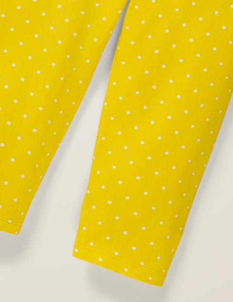 Fun Cropped Leggings - Lemon Yellow Pin Spot Fun Cropped Leggings - Lemon Yellow Pin Spot