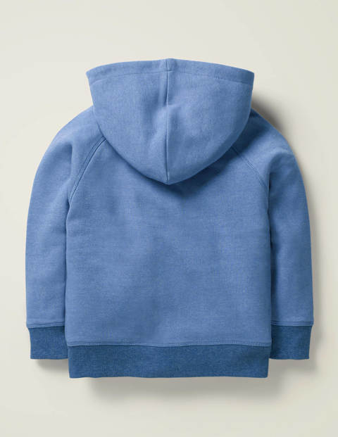 Print Lined Hoodie - Seascape Blue Marl Print Lined Hoodie - Seascape Blue Marl