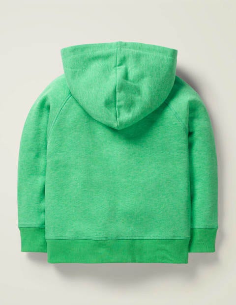 Print Lined Hoodie - Pea Green Marl Print Lined Hoodie - Pea Green Marl