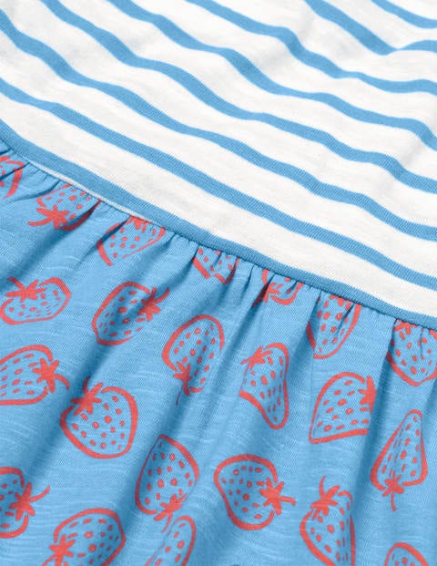 Hotchpotch Jersey Dress - Blue Strawberry Doodle Hotchpotch Jersey Dress - Blue Strawberry Doodle
