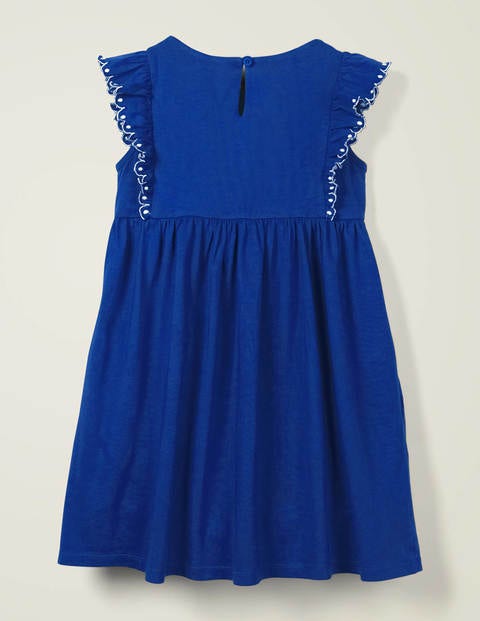 Jerseykleid mit Stickerei - Hellblau Jerseykleid mit Stickerei - Hellblau