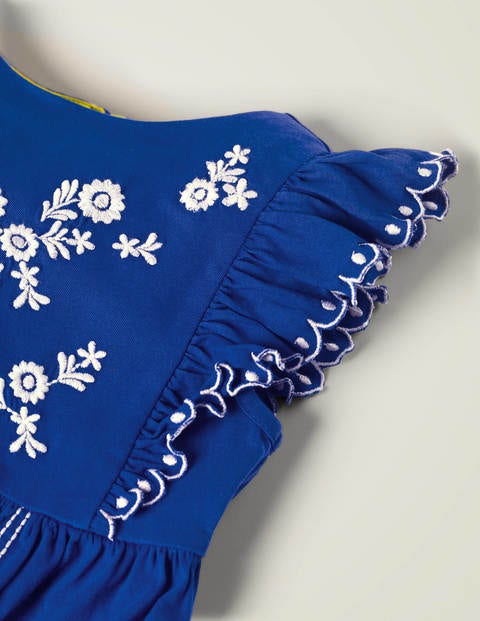 Jerseykleid mit Stickerei - Hellblau Jerseykleid mit Stickerei - Hellblau