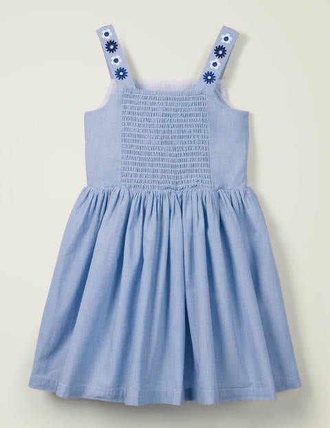 Embroidered Sun Dress - Chambray Embroidered Sun Dress - Chambray