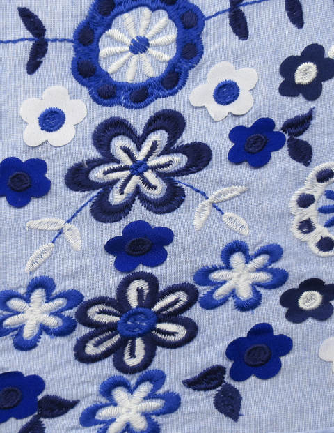 Embroidered Sun Dress - Chambray Embroidered Sun Dress - Chambray