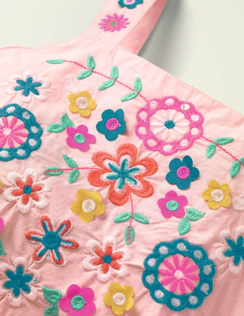Embroidered Sun Dress - Boto Pink Embroidered Sun Dress - Boto Pink
