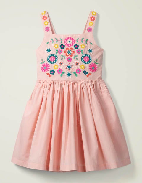 Embroidered Sun Dress - Boto Pink Embroidered Sun Dress - Boto Pink
