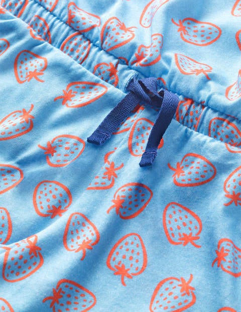 Jersey-Einteiler Mit Taillenschnürung - Surfblau, Gezeichnete Erdbeeren Jersey-Einteiler Mit Taillenschnürung - Surfblau, Gezeichnete Erdbeeren