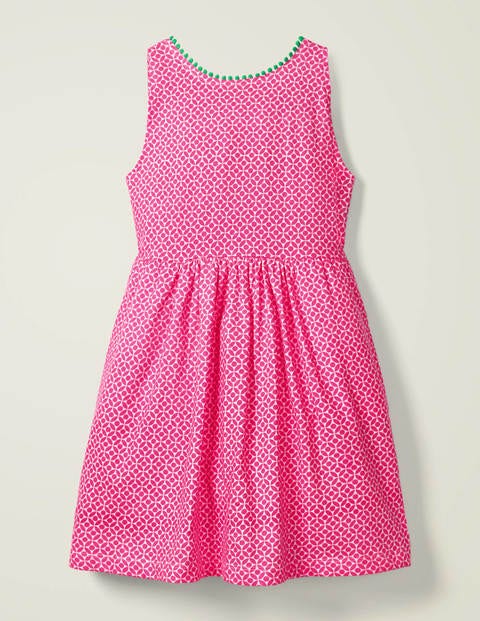 Jerseykleid Mit Bommeln - Knalliges Stiefmütterchen, Geometrisches Diamantmuster Jerseykleid Mit Bommeln - Knalliges Stiefmütterchen, Geometrisches Diamantmuster