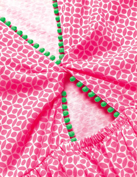 Jerseykleid Mit Bommeln - Knalliges Stiefmütterchen, Geometrisches Diamantmuster Jerseykleid Mit Bommeln - Knalliges Stiefmütterchen, Geometrisches Diamantmuster