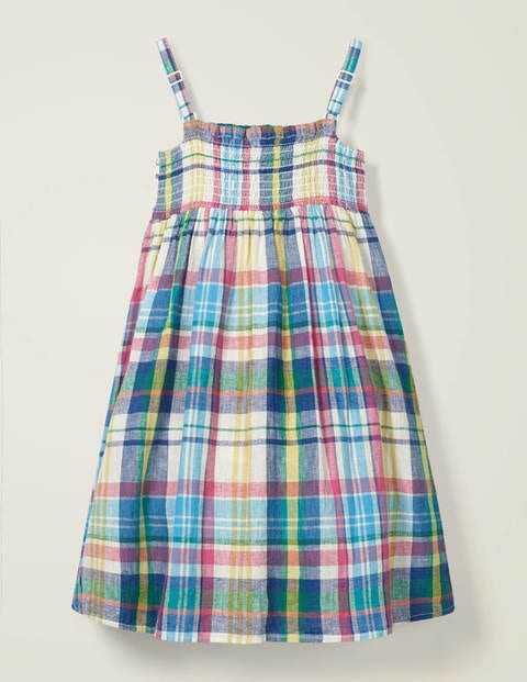 Button Through Dress - Alpine Blue Check Button Through Dress - Alpine Blue Check