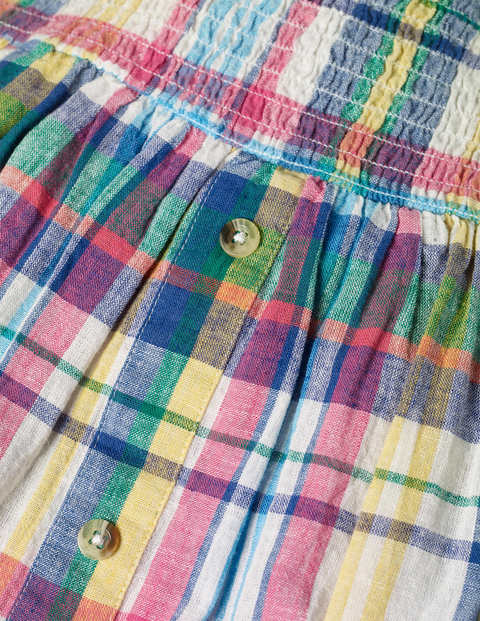 Button Through Dress - Alpine Blue Check Button Through Dress - Alpine Blue Check