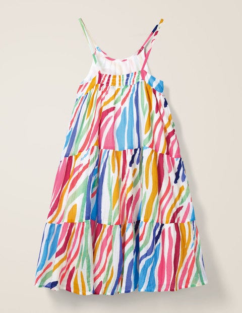 Tiered Tassel Dress - Multi Zebra Tiered Tassel Dress - Multi Zebra