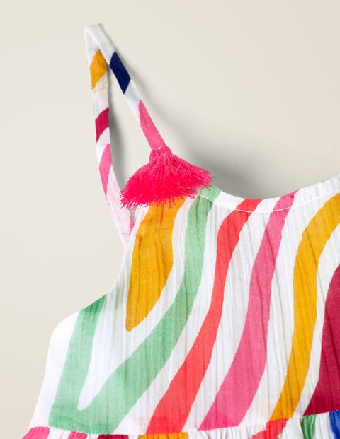 Tiered Tassel Dress - Multi Zebra Tiered Tassel Dress - Multi Zebra