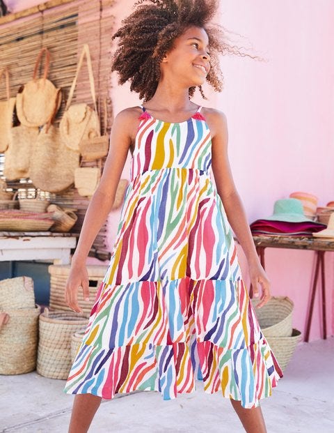 Tiered Tassel Dress - Multi Zebra Tiered Tassel Dress - Multi Zebra