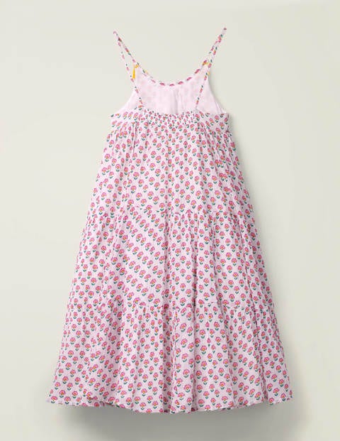 Tiered Tassel Dress - Pop Pansy Woodblock Tiered Tassel Dress - Pop Pansy Woodblock
