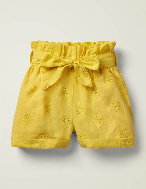 Textured Tie-Waist Shorts - Daffodil Yellow Textured Tie-Waist Shorts - Daffodil Yellow