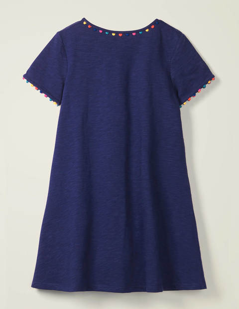 Charlie Pom Jersey Dress - Violet Blue Navy