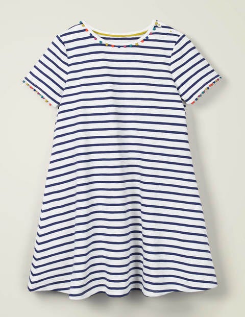 Charlie Pom Jersey Dress - Indigo Navy ...