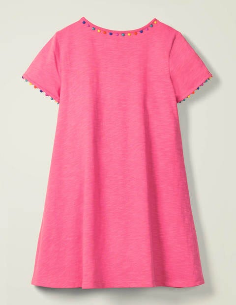 Charlie Jerseykleid mit Bommeln - Helles Pink Charlie Jerseykleid mit Bommeln - Helles Pink