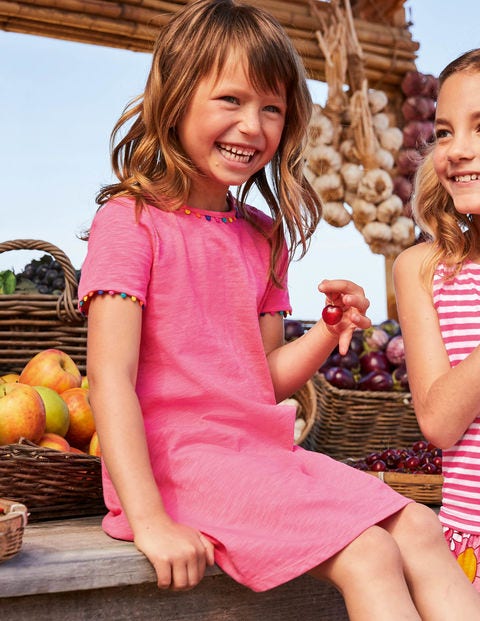 Mini Me Charlie Jersey Dress - Bright Camellia Pink Mini Me Charlie Jersey Dress - Bright Camellia Pink