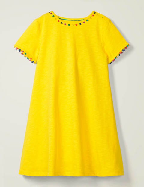 Charlie Jerseykleid mit Bommeln - Zitronenschalengelb Charlie Jerseykleid mit Bommeln - Zitronenschalengelb
