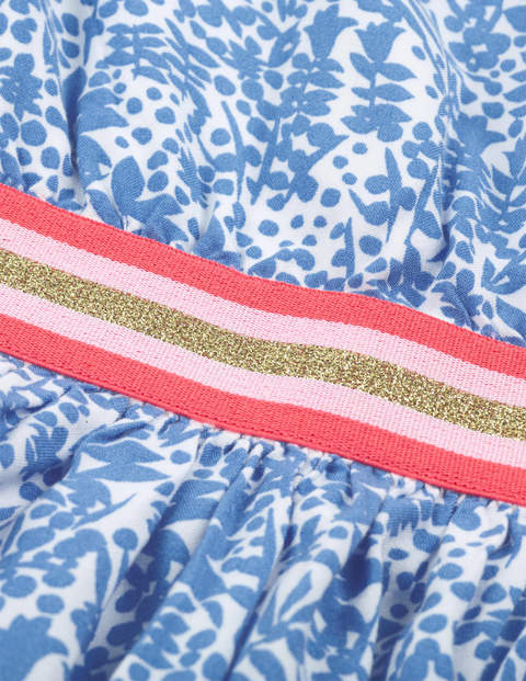 Waistband Woven Dress - Ivory/ Blue Shadow Bloom Waistband Woven Dress - Ivory/ Blue Shadow Bloom